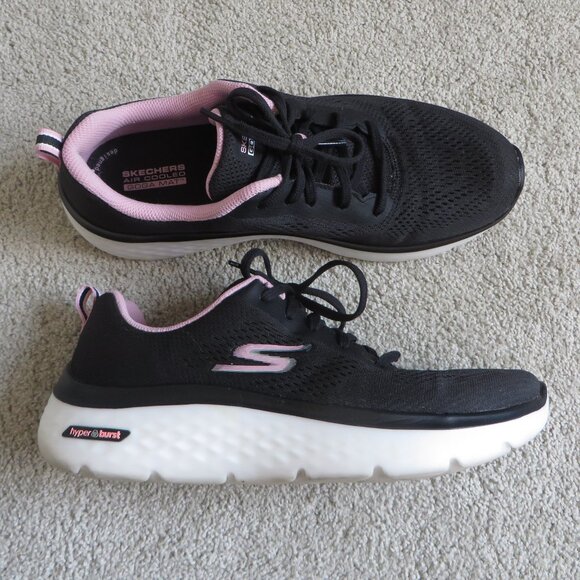 Skechers Womens GO Walk Hyper Burst Walking Shoes Size 10 BLACK / PINK #124578 - Picture 1 of 10